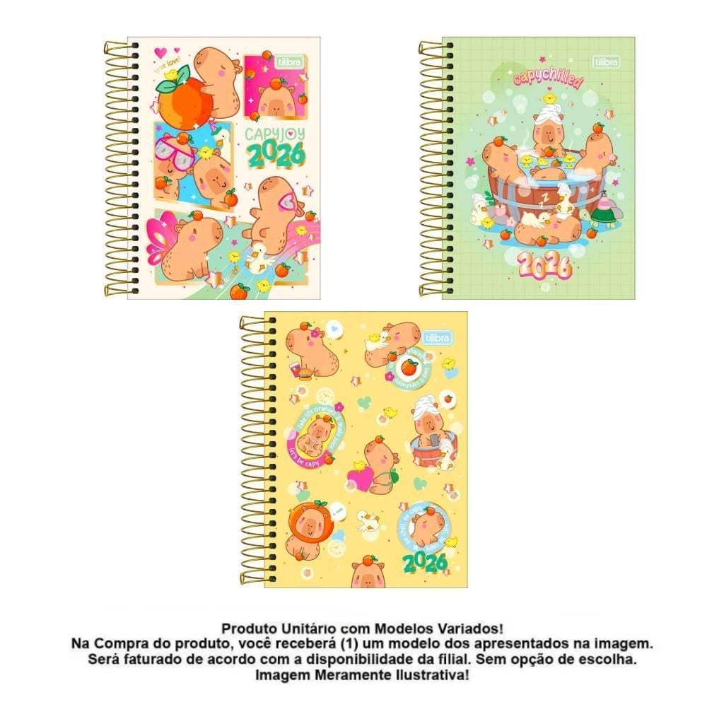 Agenda Espiral Capy Club 160 Folhas Tilibra - Sortido