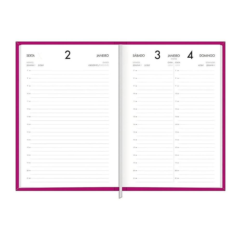Agenda Executiva Costurada 2026 Napoli 176 Folhas Tilibra - Rosa