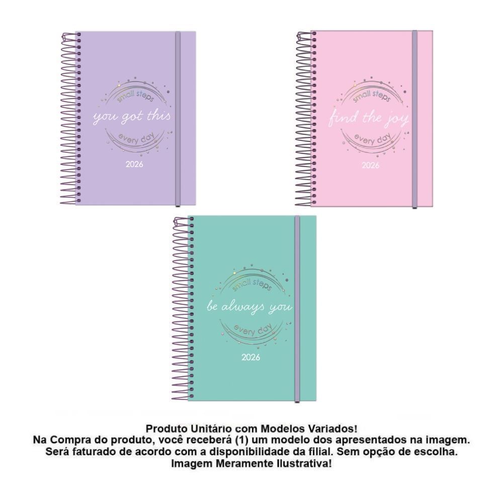 Agenda Fluor Mix Soft 176 Folhas Foroni - Sortido