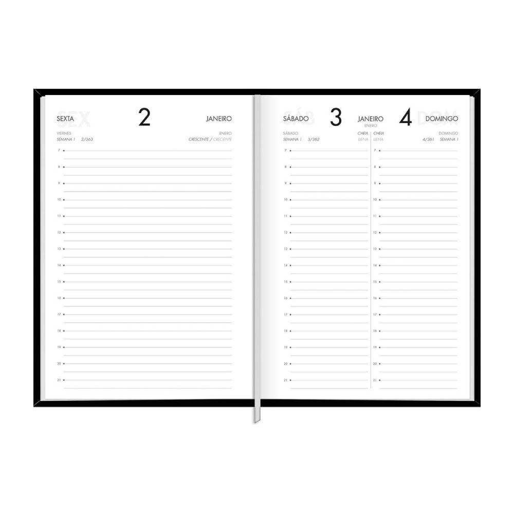 Agenda Costurada Executiva Napoli Tilibra - Preto