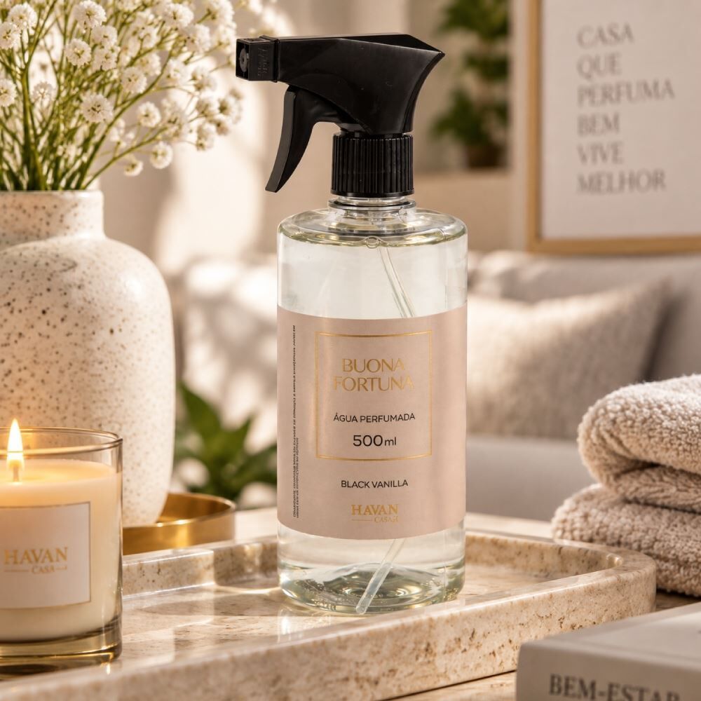 Água Perfumada Buona Fortuna 500Ml Havan Casa - Black Vanilla