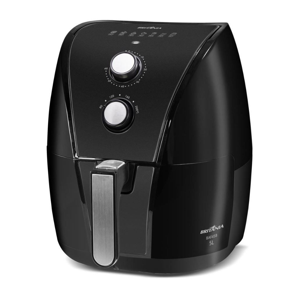 Fritadeira Air Fryer Britânia 5 Litros Cesto Quadrado Redstone 1500W BAF45B
