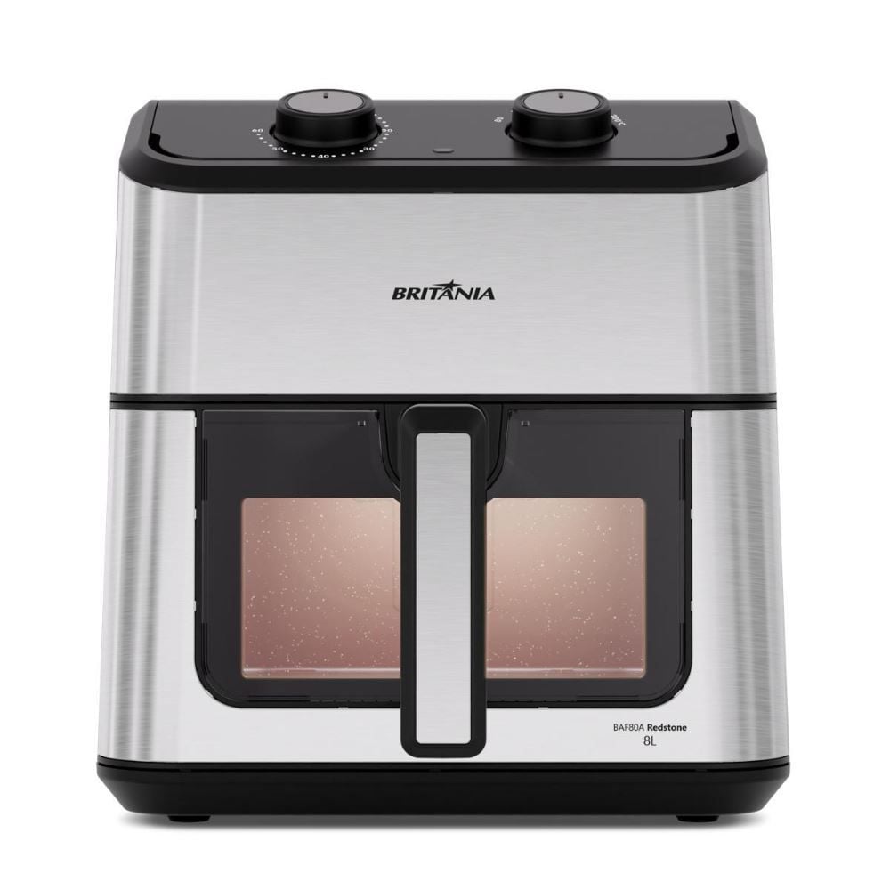 Air Fryer Britânia 8 Litros 3 em 1 Redstone Cesto Quadrado BAF80A