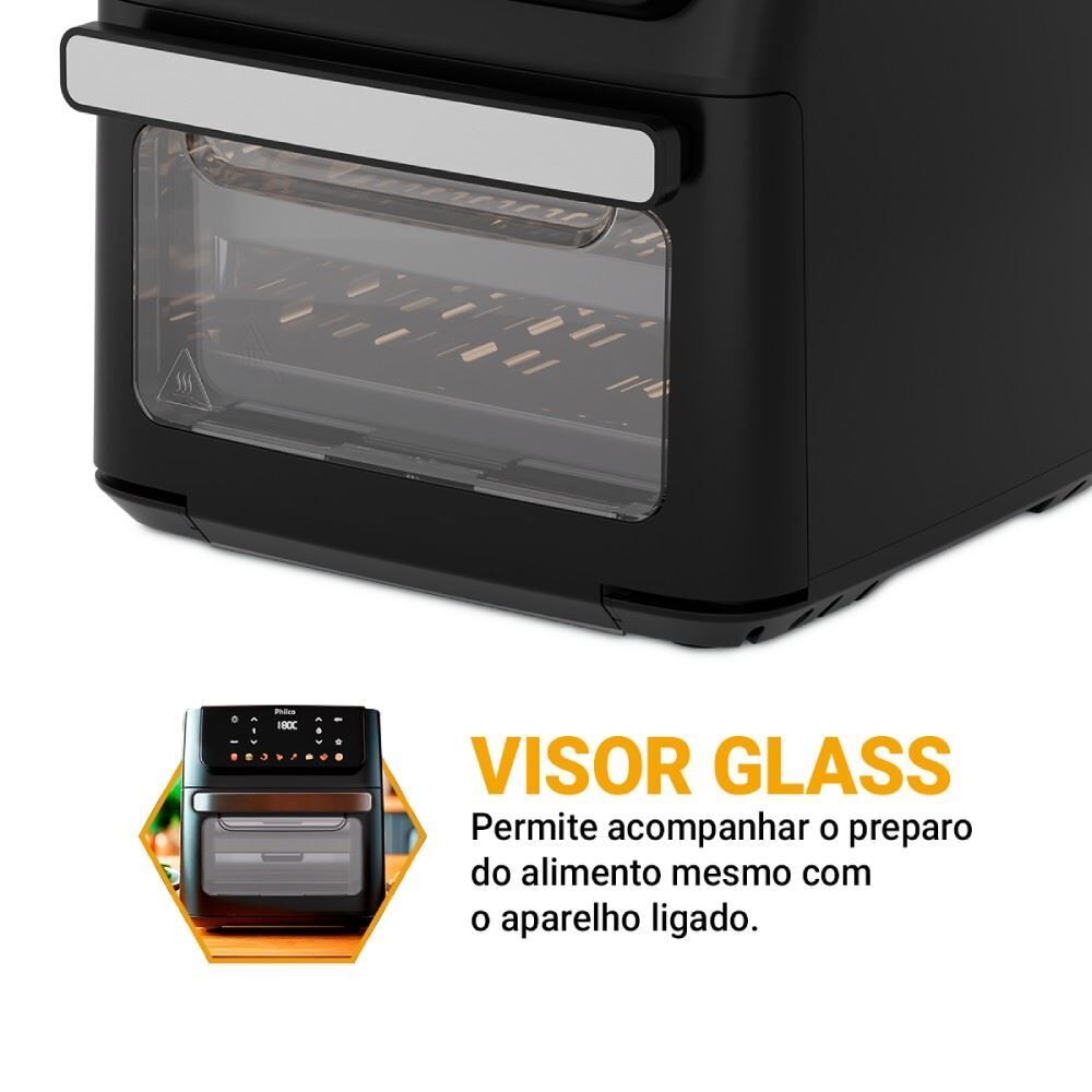 Fritadeira Air Fryer Oven Philco 11 Litros 8 Funções Visor 1800W PAF11B