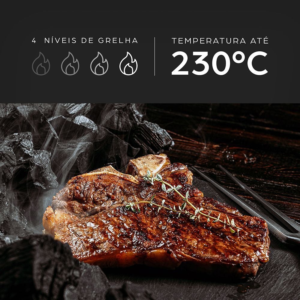 Fritadeira Air fryer Wap Barbecue Flame Digital Prosdócimo 10 Litros WC AB1050