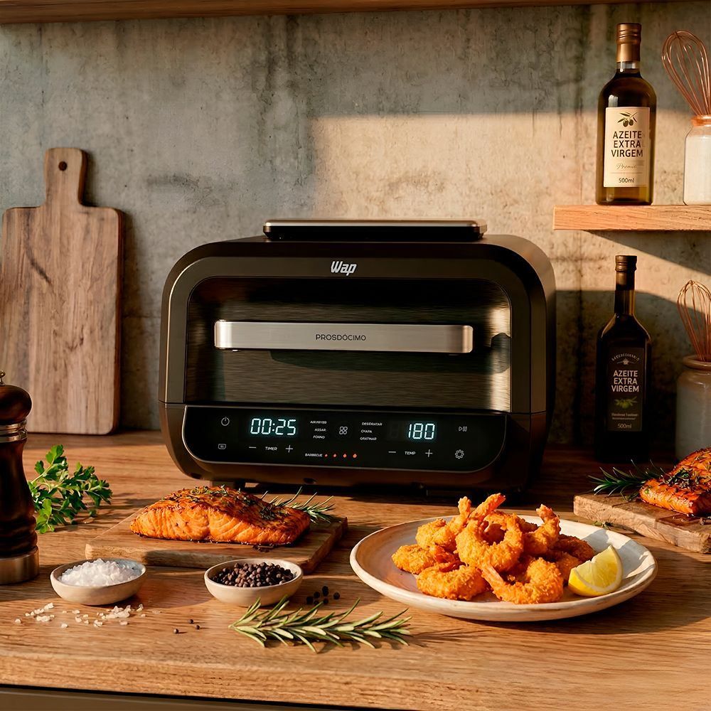 Fritadeira Air fryer Wap Barbecue Flame Digital Prosdócimo 10 Litros WC AB1050