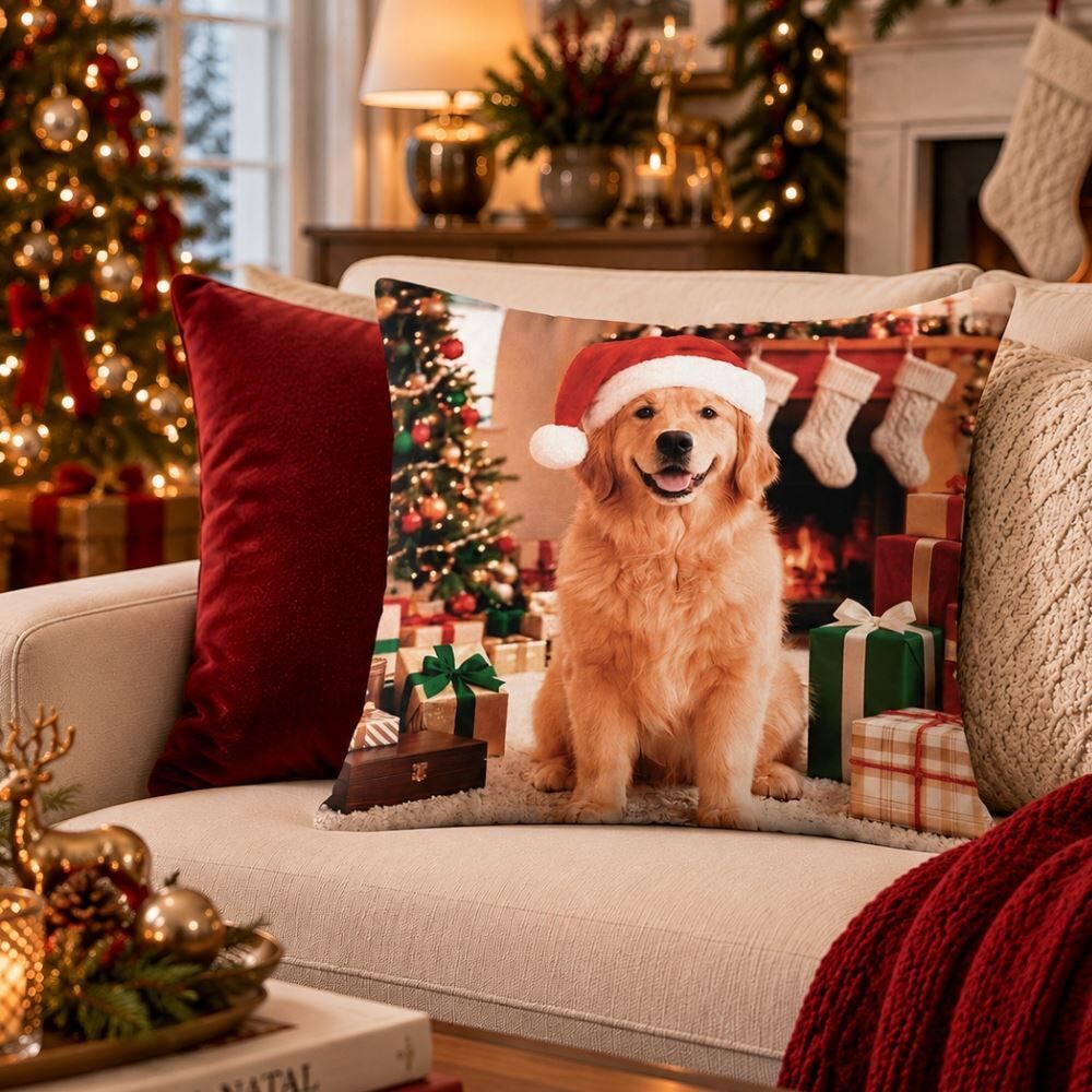 Almofada de Veludo 48X48cm Natal Havan Casa - Golden