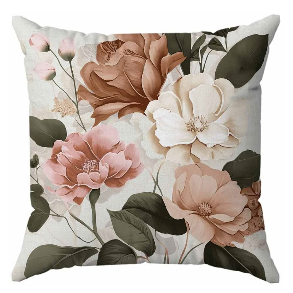 Almofada Decorativa 45X45cm Havan Casa - Fores Rose e Off