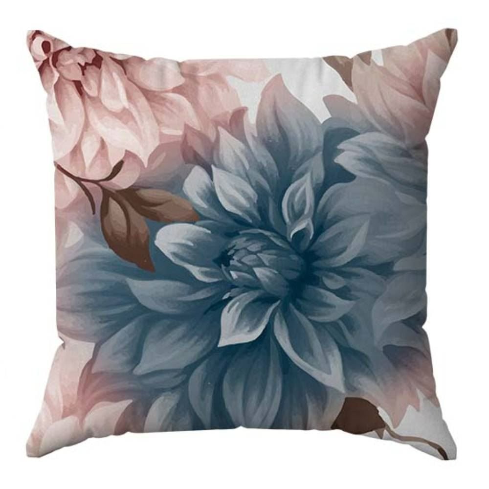 Almofada Decorativa 45X45cm Havan Casa - Floral Azul e Rosa