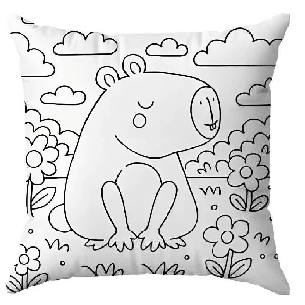 Almofada Decorativa Infantil para Colorir 38X38 cm Havan Casa - Capivara