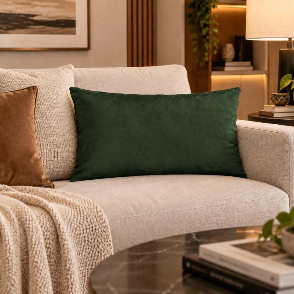 Almofada para Sofá 30X50 cm Veludo Italiano Havan Casa - Verde