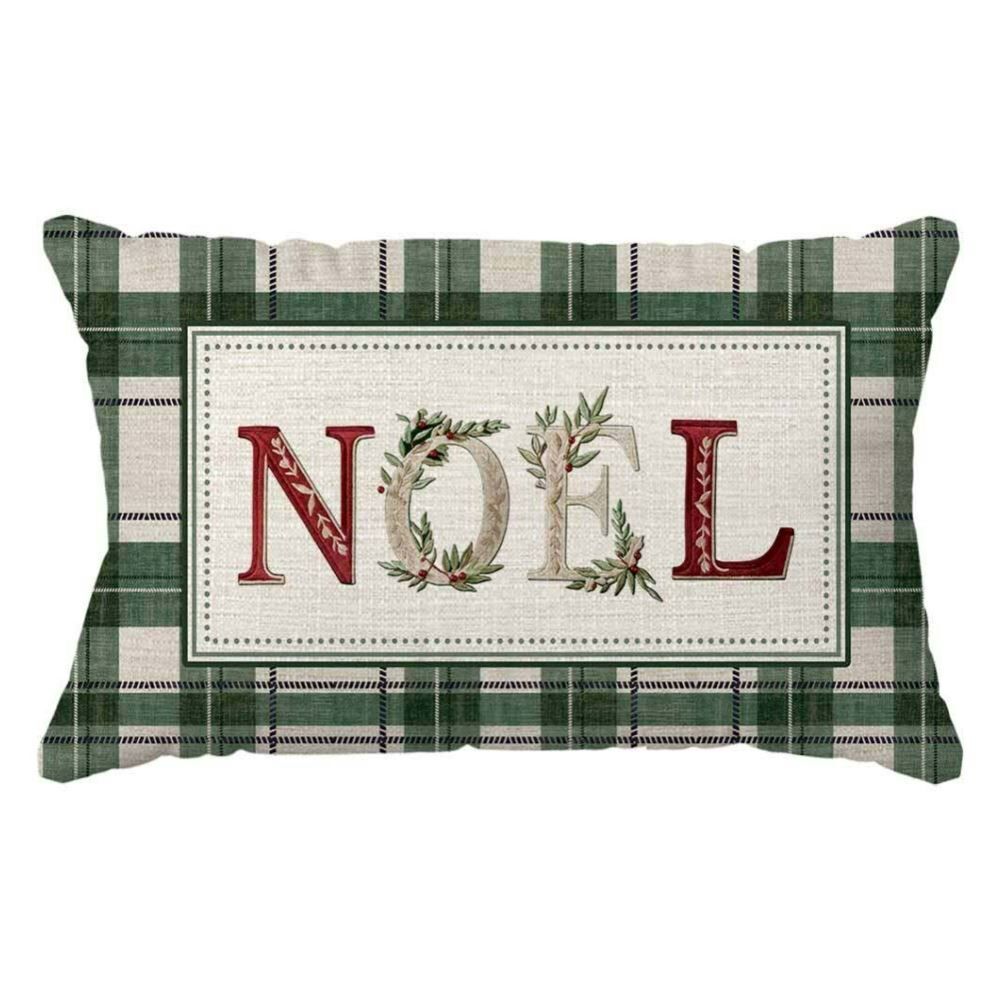 Almofada Elegance Linho 30X48cm Natal Havan Casa - Noel Xadrez