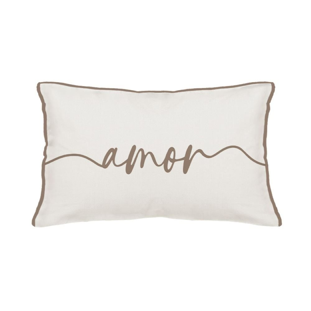 Almofada Linho Elegance 30X48 cm Estampada Havan Casa - AMOR TAUPE