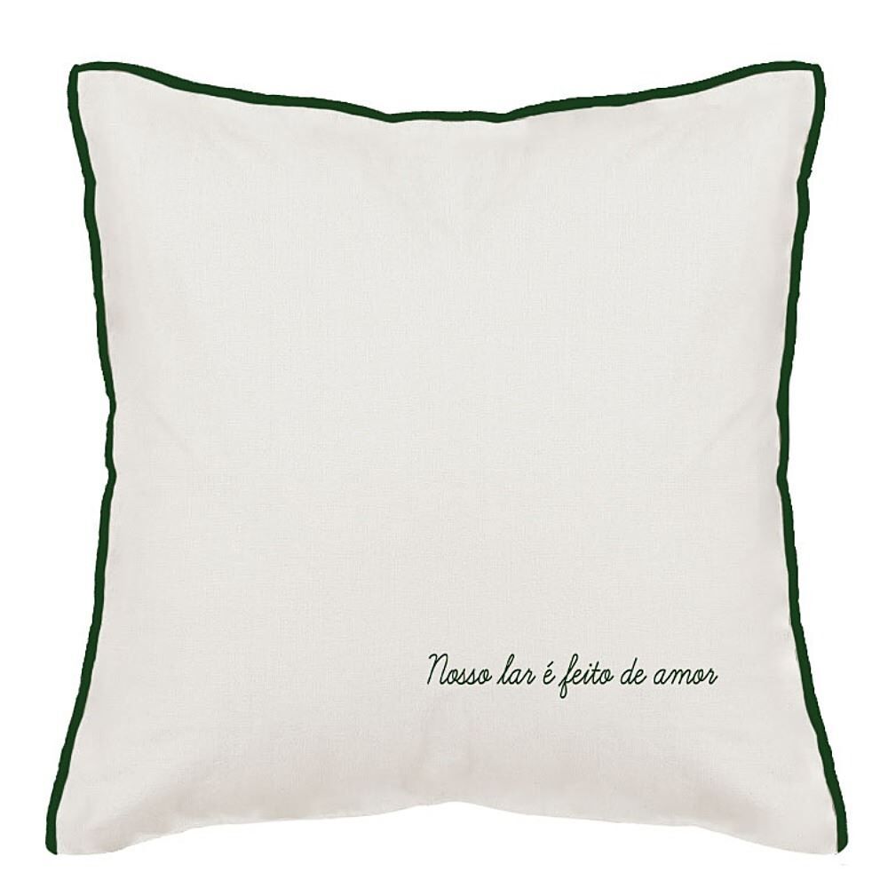 Almofada Linho Elegance Estampada 48X48cm Havan Casa - Amor Verde