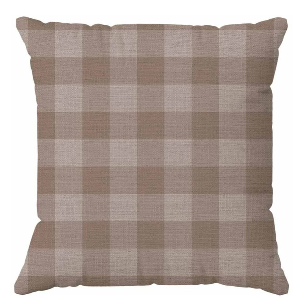 Almofada Elegance Linho Estampada 48X48cm Havan Casa - XADREZ TAUPE
