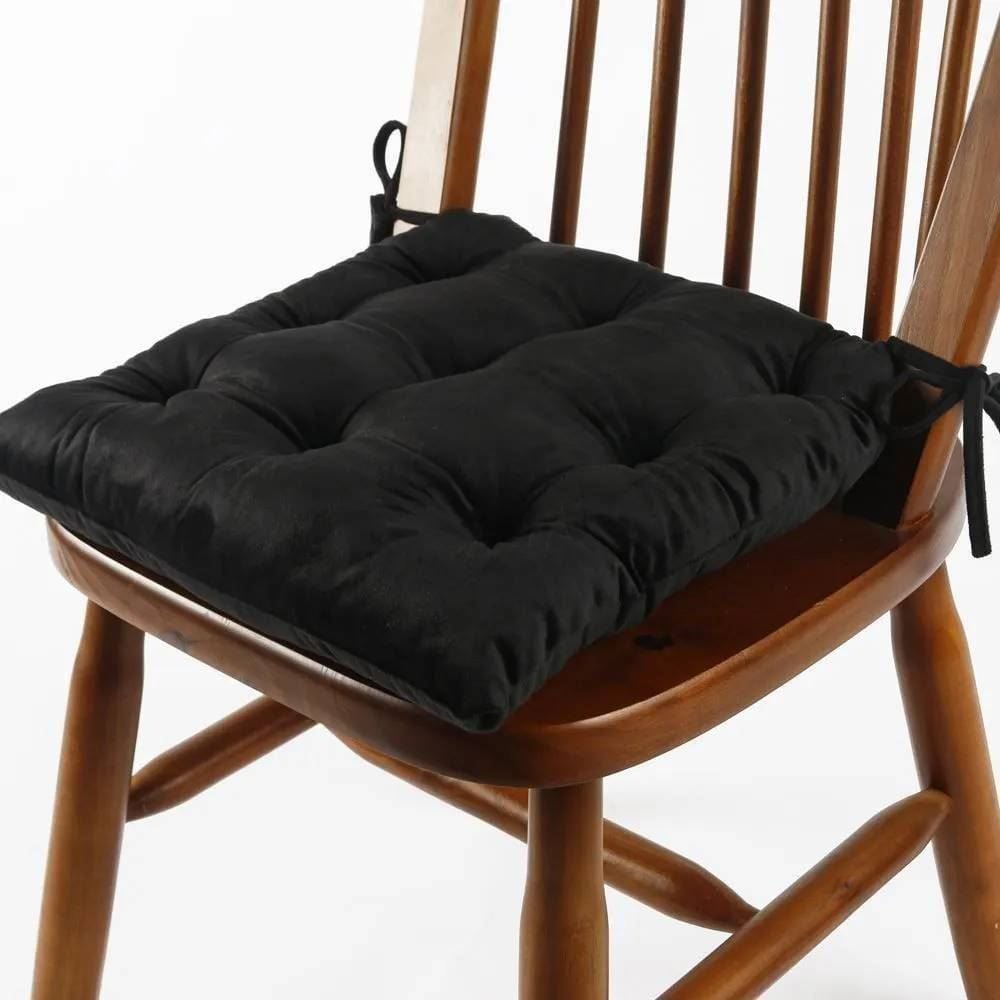 Assento Futton 42X42 cm Veludo Italiano Havan Casa - Preto