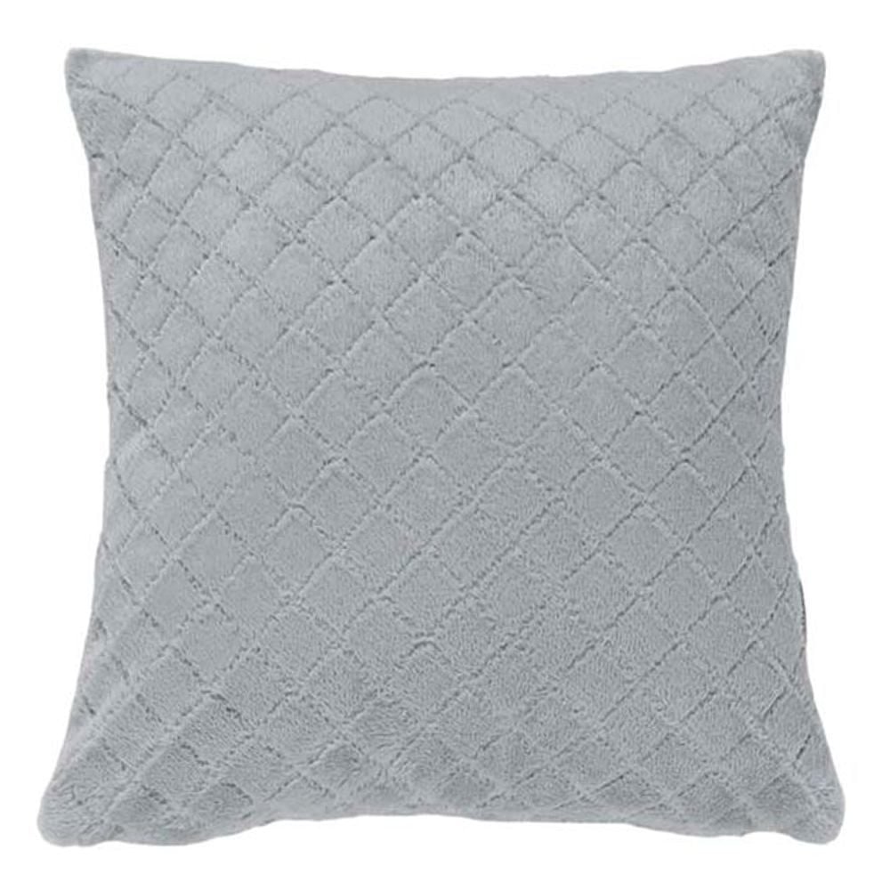 Almofada Plush Inove Liso Matelassado 45X45cm Hedrons - PRATA