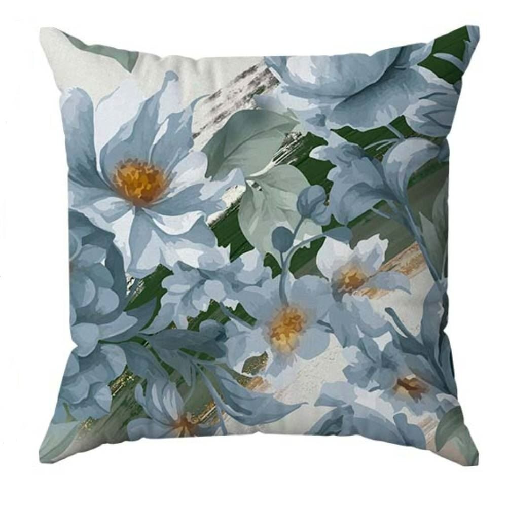 Almofada Veludo Estampado 48X48 Havan Casa - JARDIM AZUL/VERDE