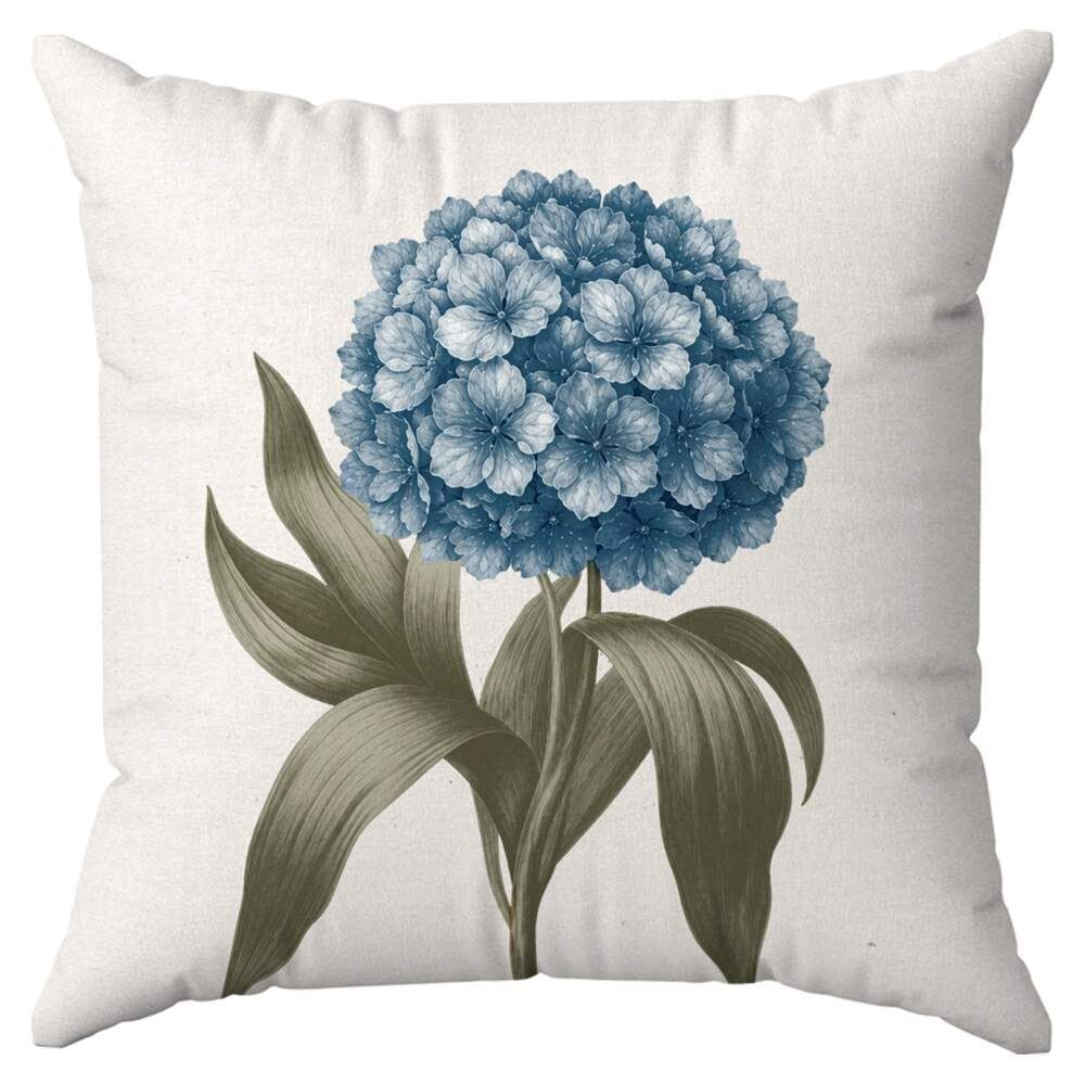 Almofada Veludo Estampado Verão 48X48 Havan Casa - HORTENSIA AZUL