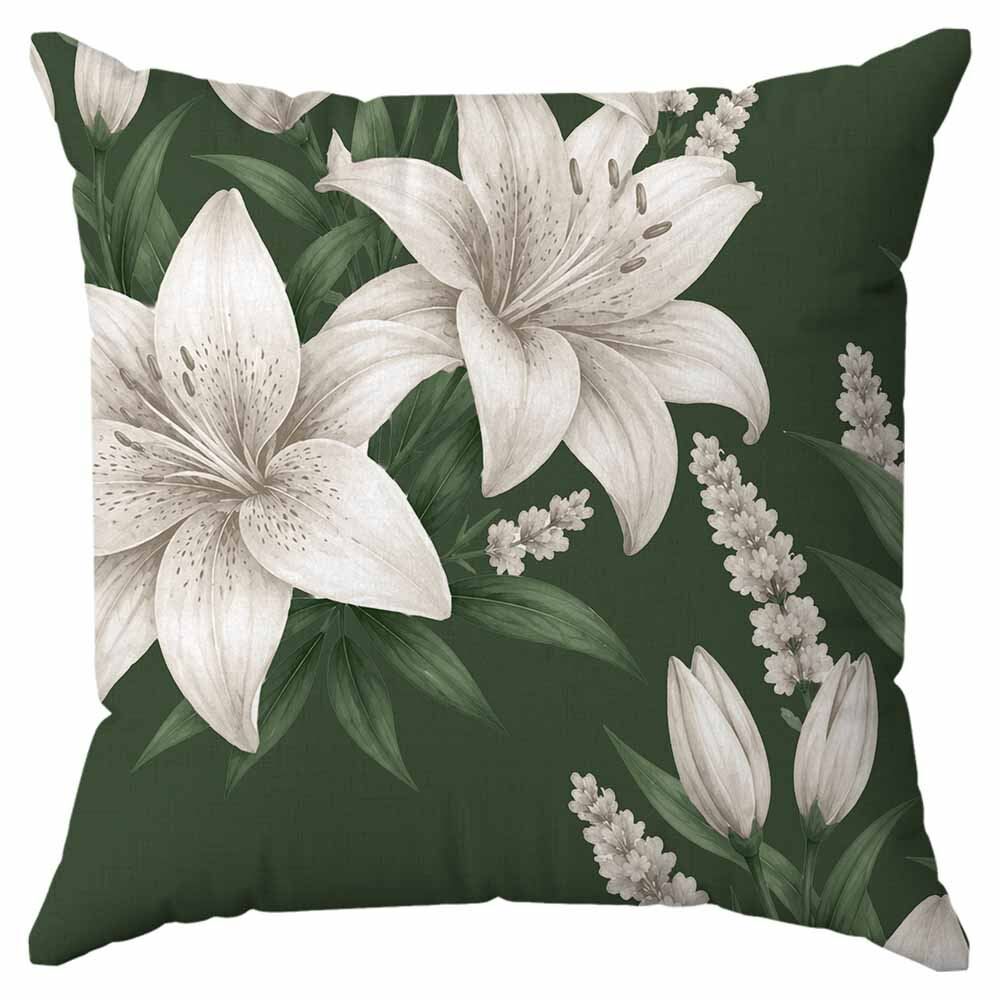 Almofada Veludo Estampado Verão 48X48 Havan Casa - LIRIO VERDE
