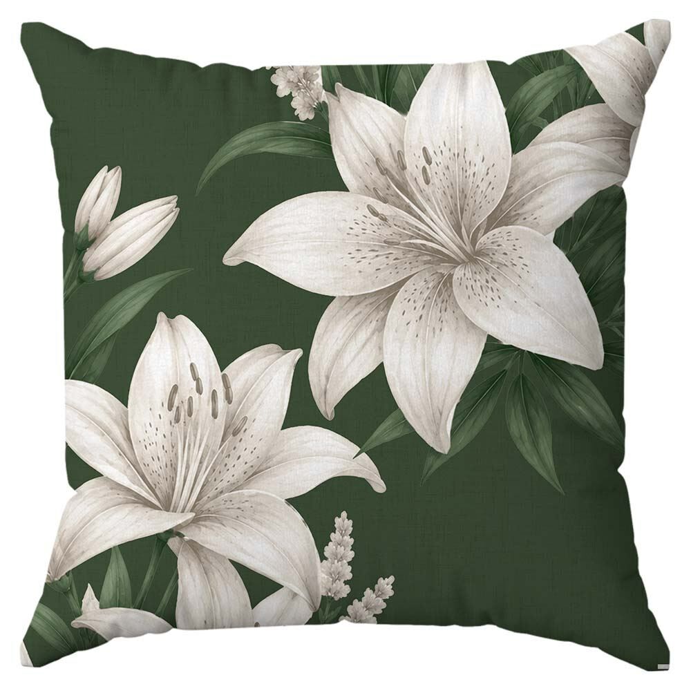 Almofada Veludo Estampado Verão 48X48 Havan Casa - LIRIO VERDE