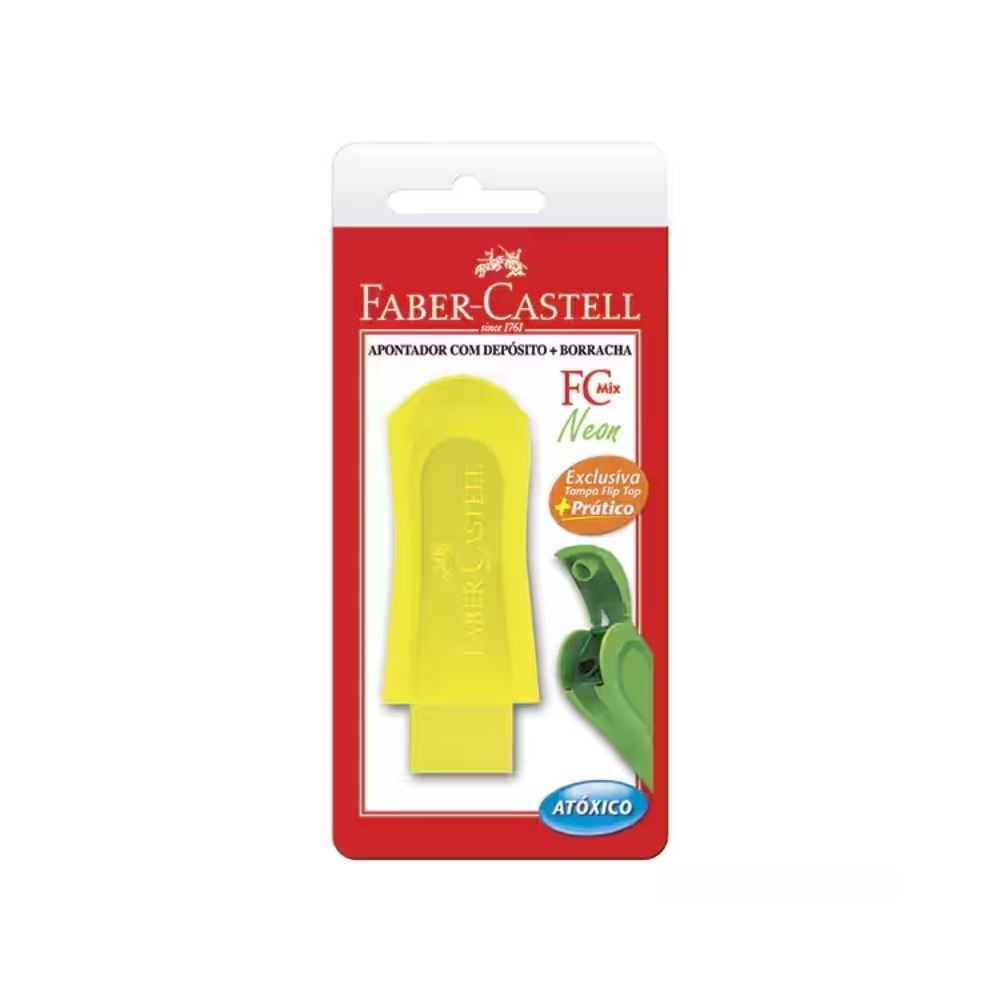 Apontador com Borracha e Depósito Mix Neon Fabel-Castell - SM/124BORSZF