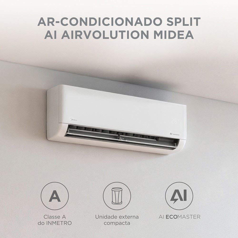 Ar Condicionado Midea 9000 Btus Quente e Frio Inverter Ai Airvolution - 220V