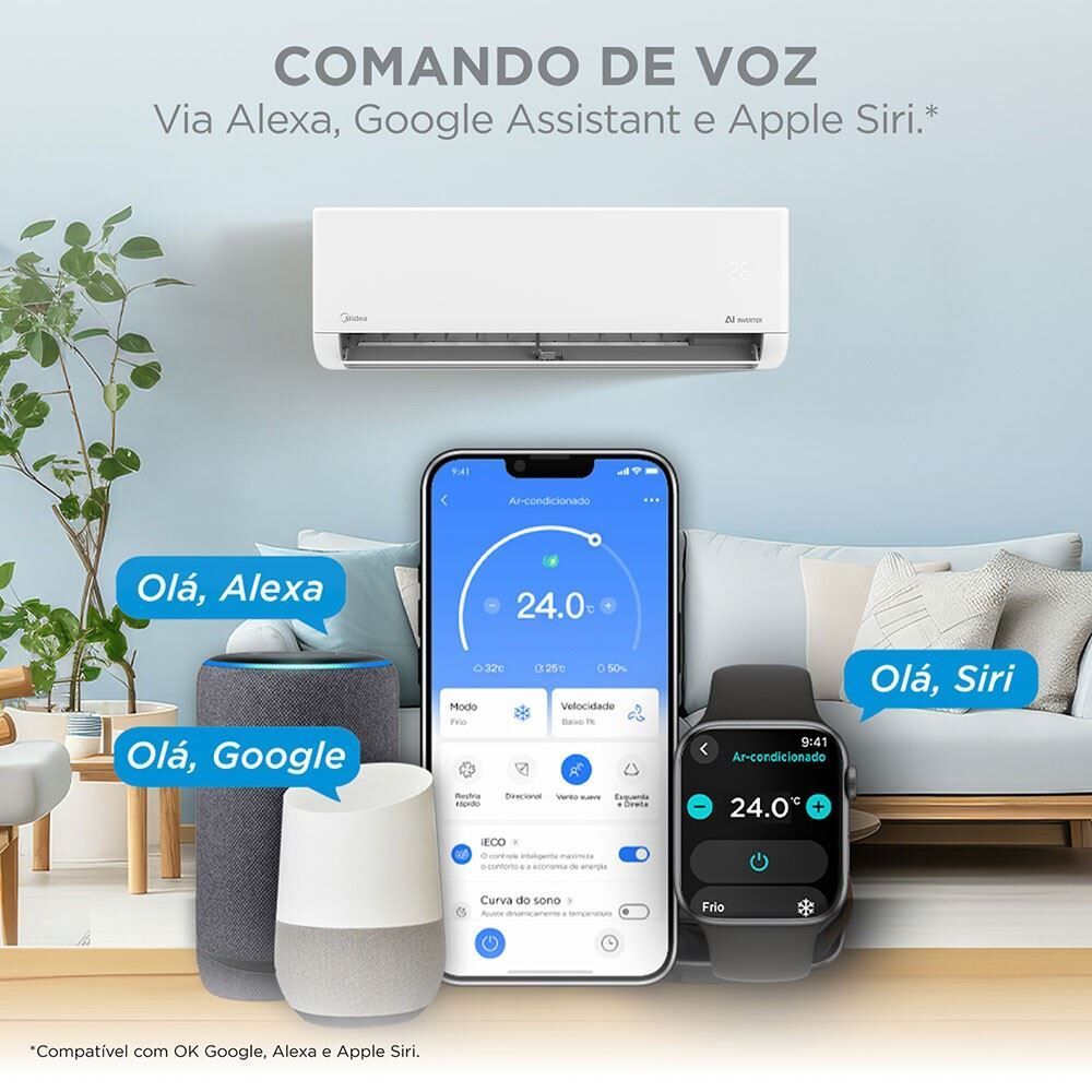 Ar Condicionado Midea 9000 Btus Quente e Frio Inverter Ai Airvolution - 220V