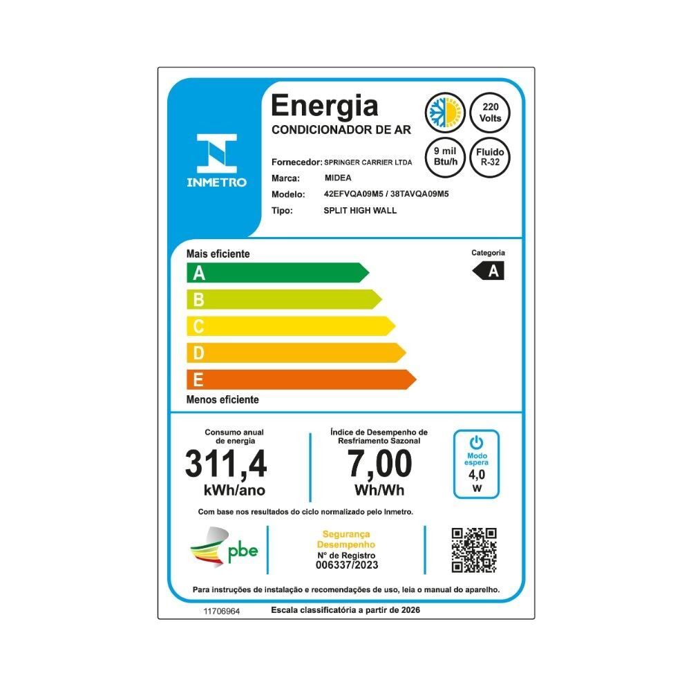 Ar Condicionado Midea 9000 Btus Quente e Frio Inverter Ai Airvolution - 220V