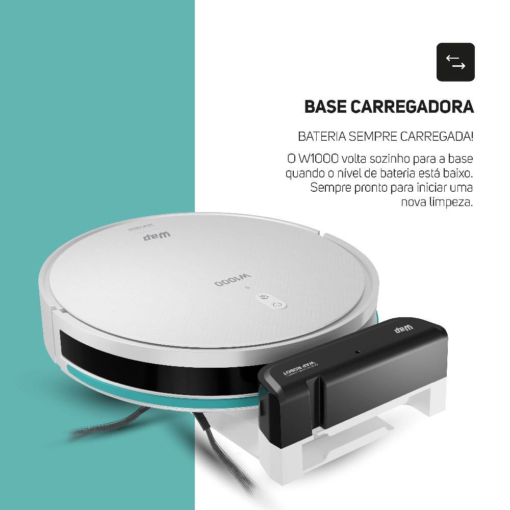 Aspirador de Pó Robô Wap com Mapeamento Robot W1000 - Bivolt