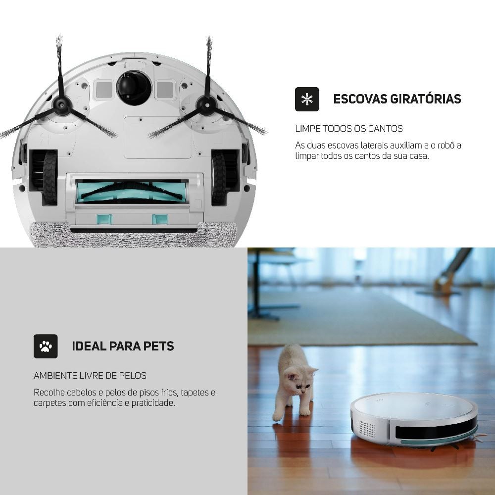 Aspirador de Pó Robô Wap com Mapeamento Robot W1000 - Bivolt