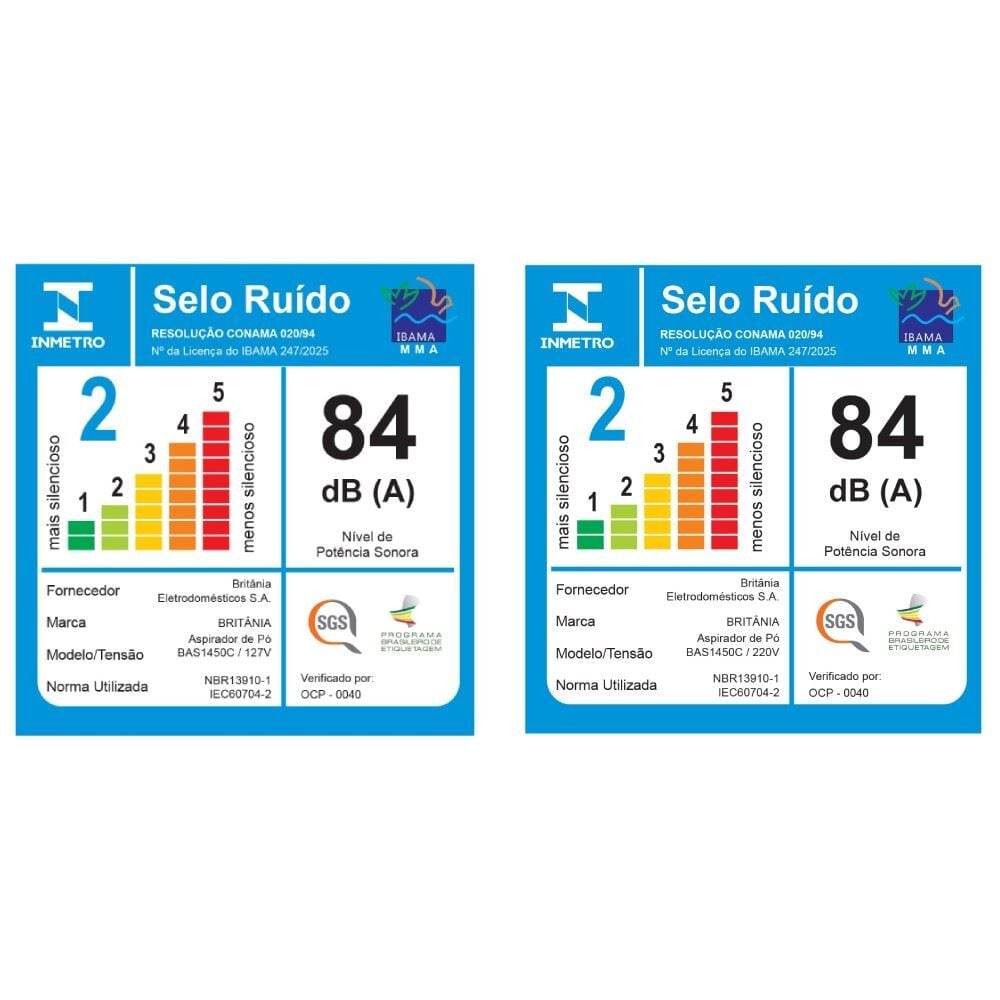 Aspirador de Pó Vertical Britânia 2 em 1 1400W BAS1450C