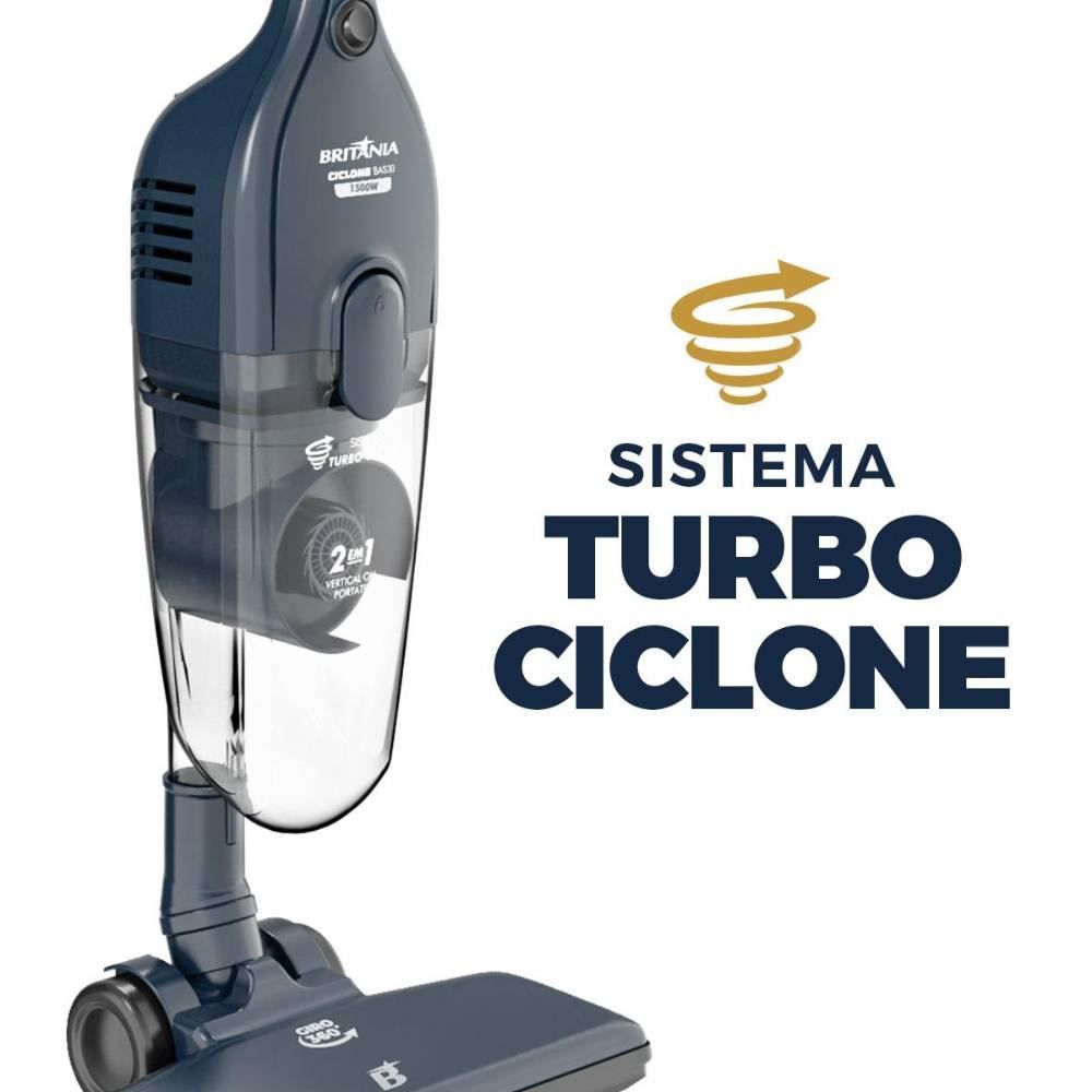 Aspirador de Pó Vertical Britânia 2 em 1 1500W 1,5 Litros BAS30