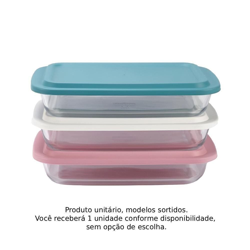 Assadeira Retangular com Tampa Marinex 1,6 Litros - Sortido