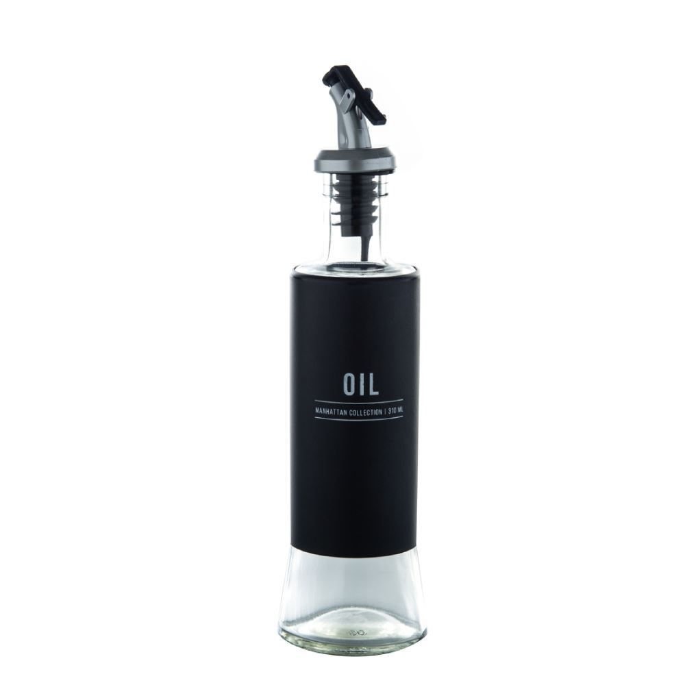 Azeiteiro De Vidro Manhattan Hauskraft 310Ml - Preto e Transparente