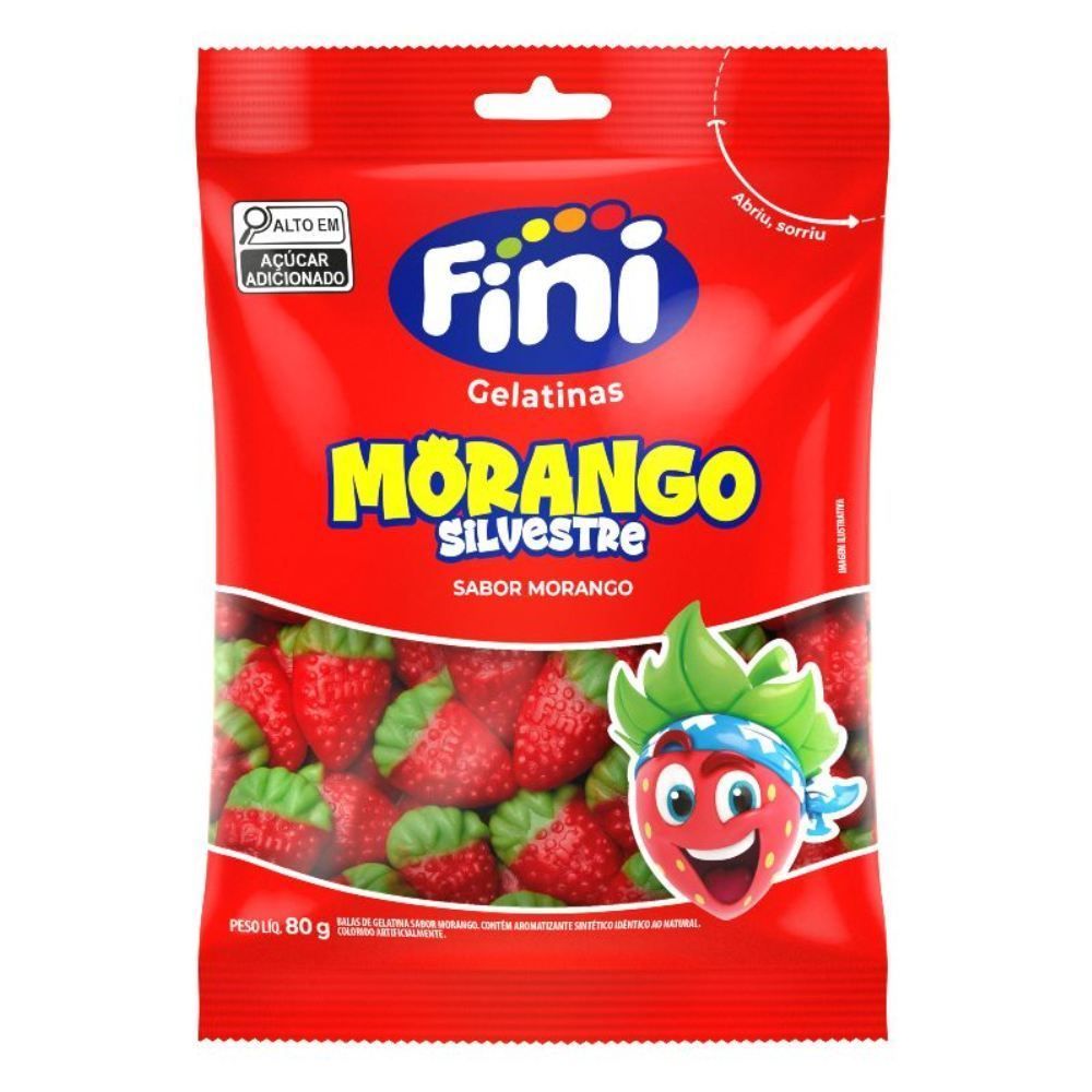 Bala de Gelatina Morango Silvestre Fini - 80g