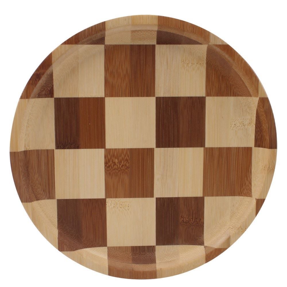 Bandeja Bambu Redonda Havan Casa 24Cm - Xadrez