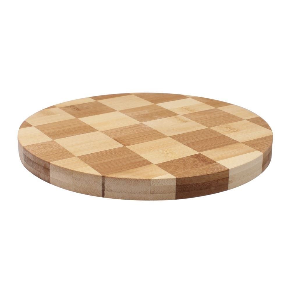 Bandeja Bambu Redonda Havan Casa 24Cm - Xadrez