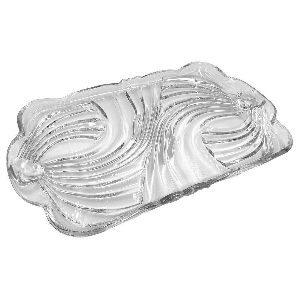 Bandeja de Vidro Iglasi em Casa Tem Glass 38,6Cm - Transparente
