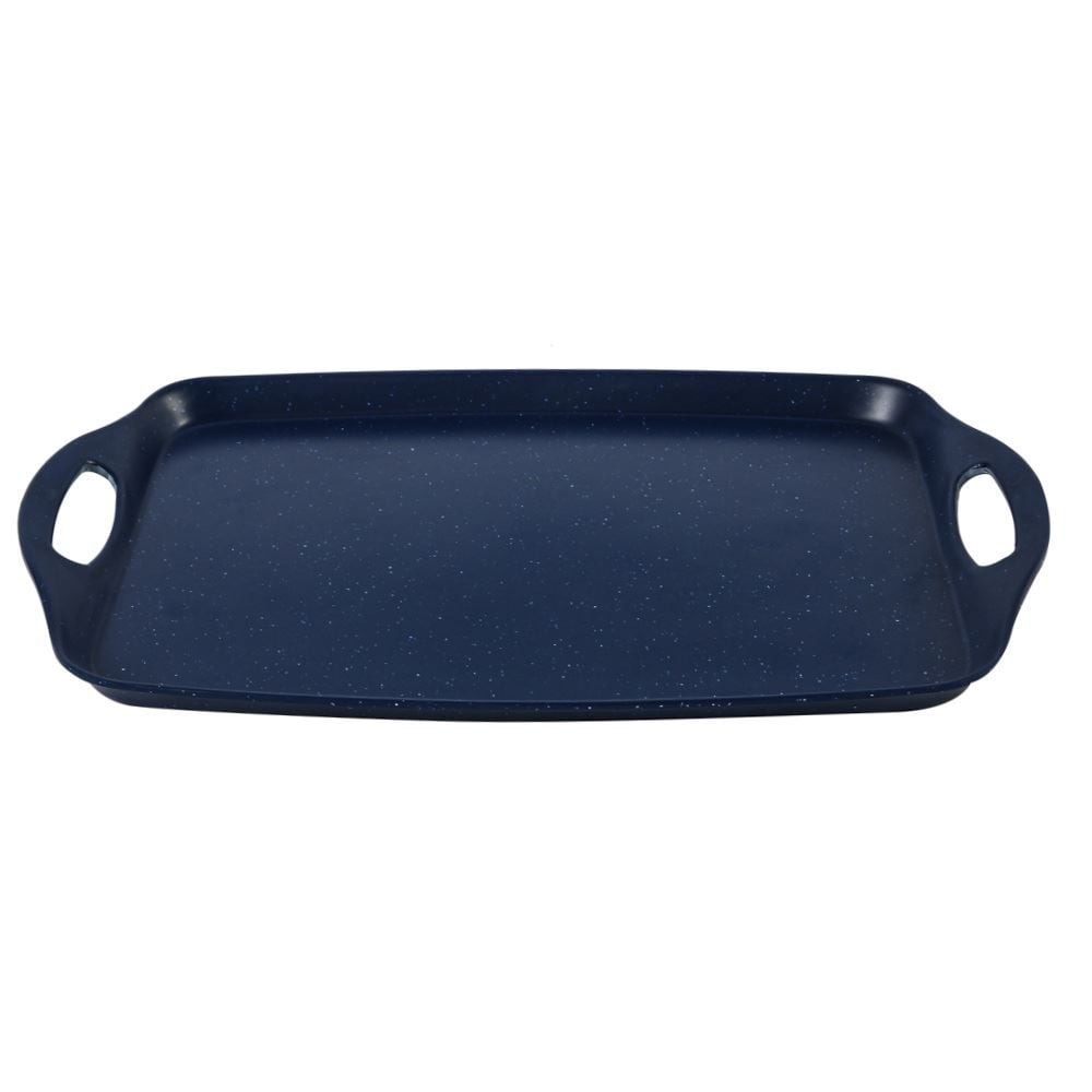 Bandeja Melamina Organic Havan Casa 39,8 Cm - Azul e Branco