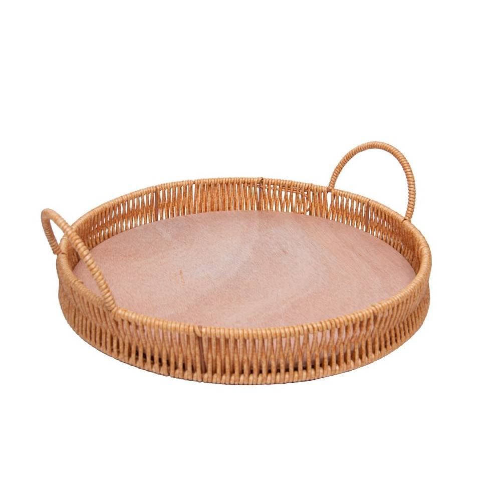 Bandeja Redonda Com Alça Kali 25Cm Lyor - 25Cm