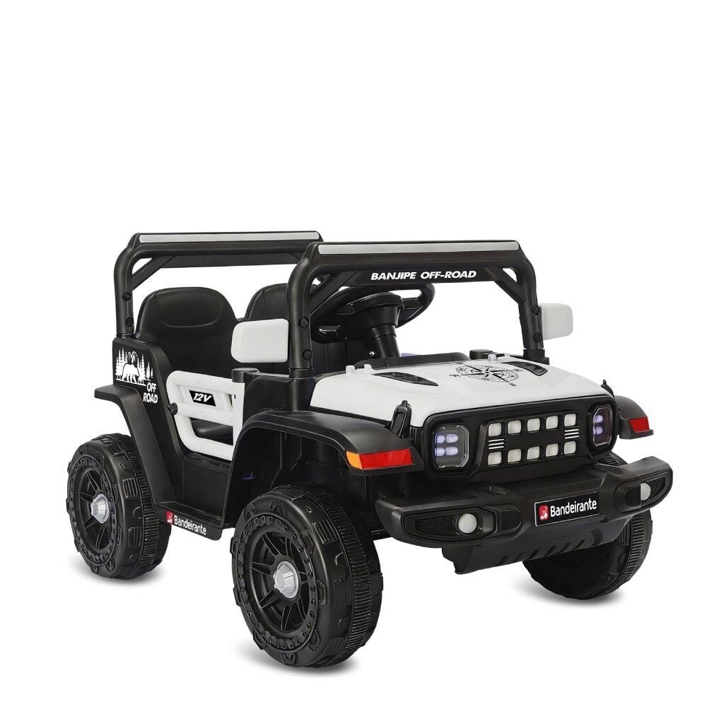 Carro Quadriciclo Banjipe Off-Road Elétrico 12V Branco Brinquedos Bandeirante