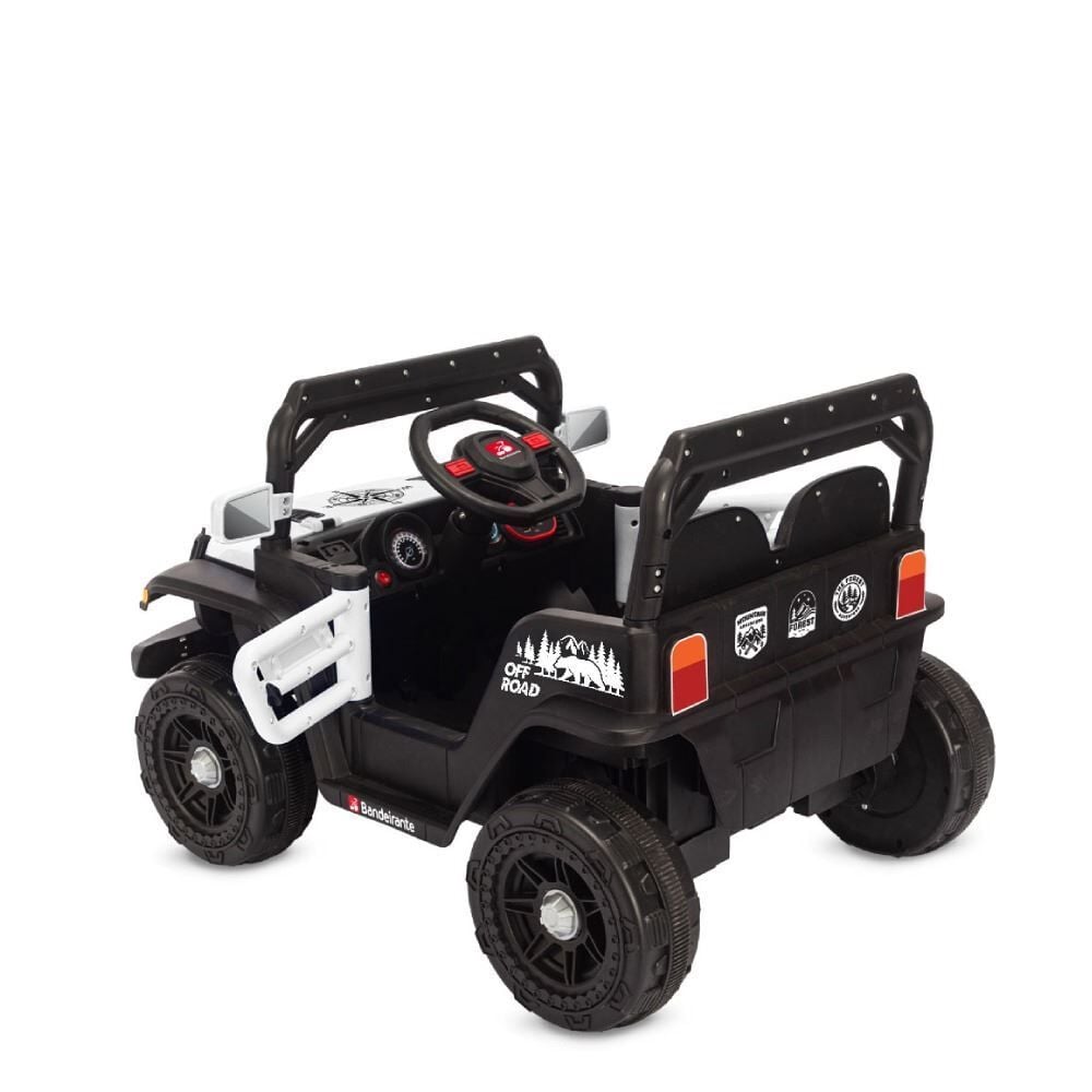 Carro Quadriciclo Banjipe Off-Road Elétrico 12V Branco Brinquedos Bandeirante