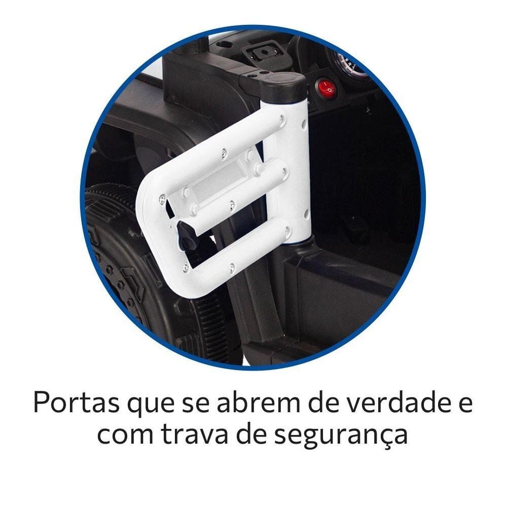 Carro Quadriciclo Banjipe Off-Road Elétrico 12V Branco Brinquedos Bandeirante