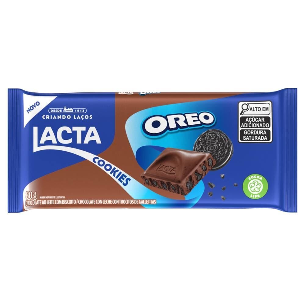 Barra de Chocolate Ao Leite Oreo Lacta - 80g