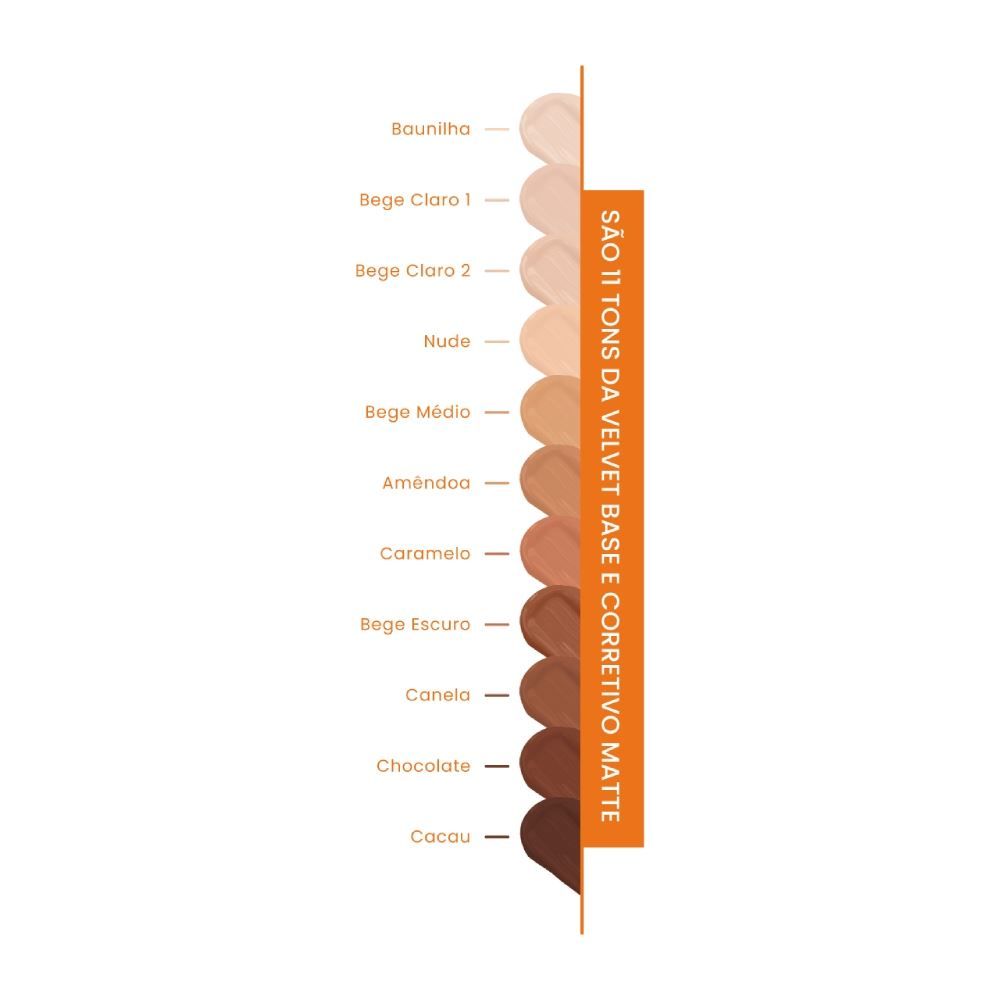Base E Corretivo Matte Velvet Skin Bege Médio Maria Maria - 25g