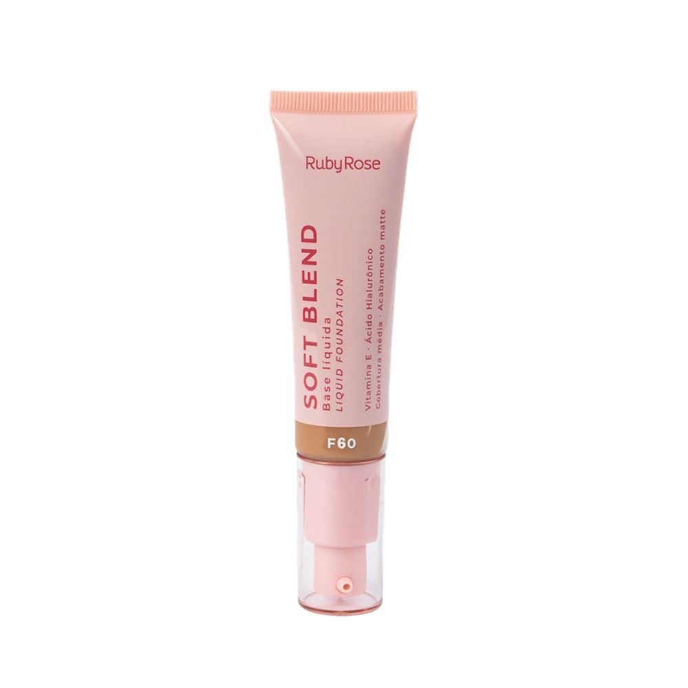 Base Líquida Soft Blend Ruby Rose 30G - BEGE ESCURO F-60