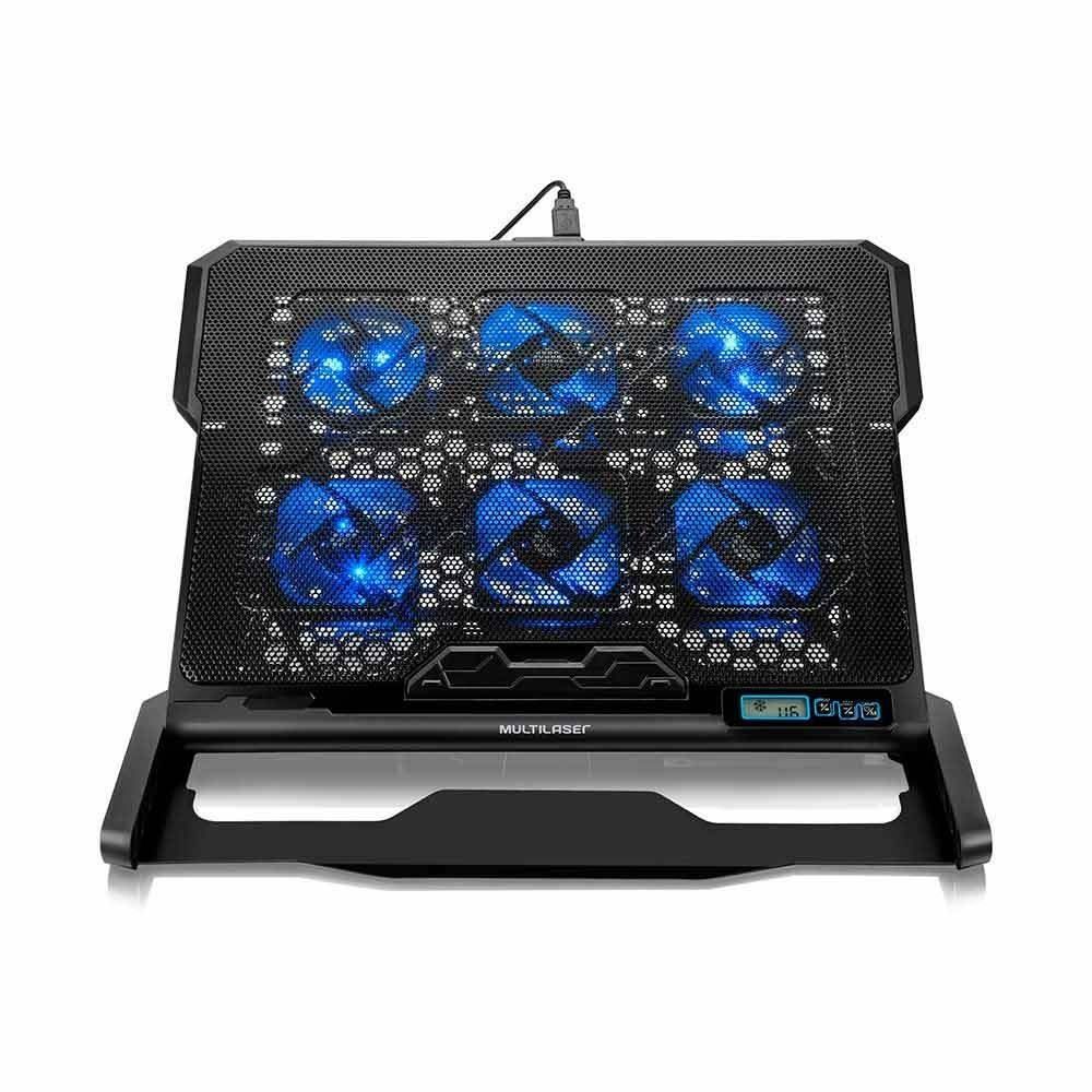Base Notebook De 17" Com 6 Coolers Led E 5 Níveis De Altura Multi - AC282