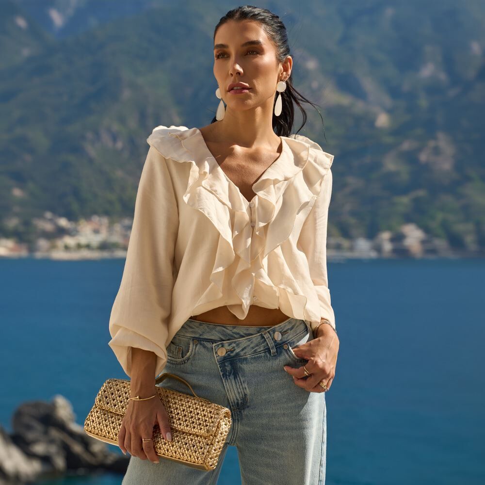 Bata Feminina Em Viscose Com Babados Patricia Foster