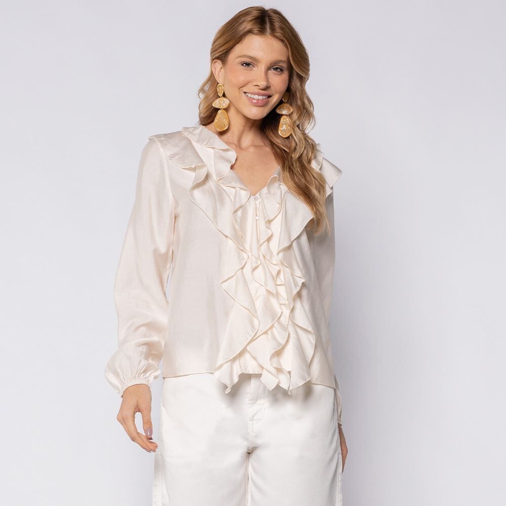 Bata Feminina Em Viscose Com Babados Patricia Foster